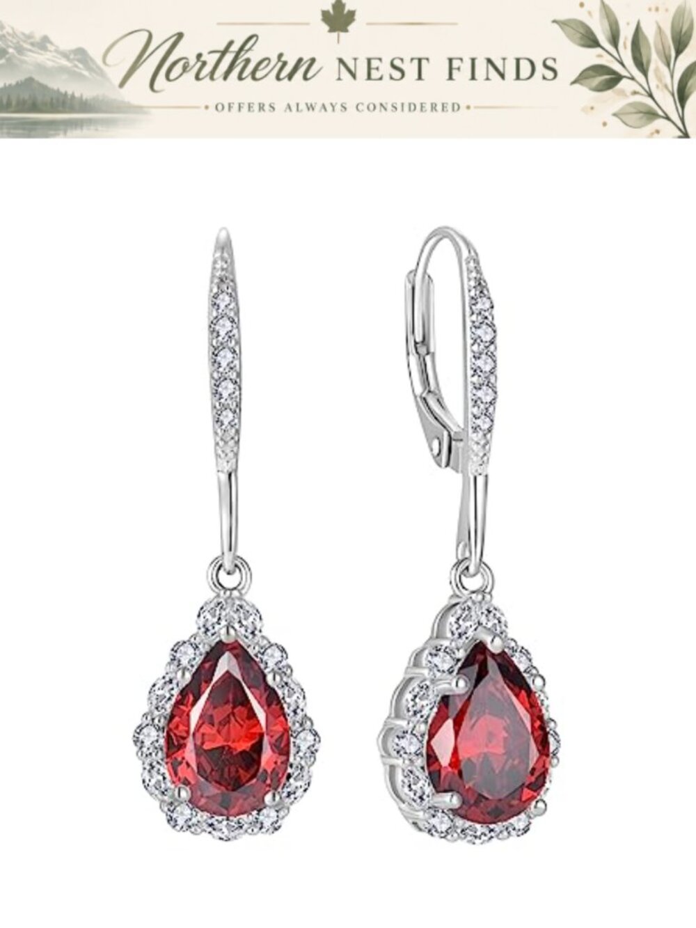 Sterling Silver Birthstone Dangle Earrings with Cubic Zirconia